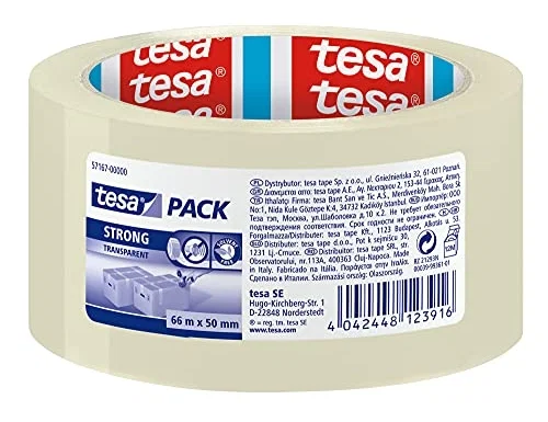 Tesa tesapack® strong Cinta de embalaje transparente 66 m x 50 mm Tesa tesapack® strong Cinta de embalaje transparente 66 m x 50 mm