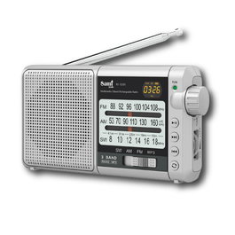 SAMI Radio Portátil 3 Bandas, con Ruedas XL y Batería Recargable