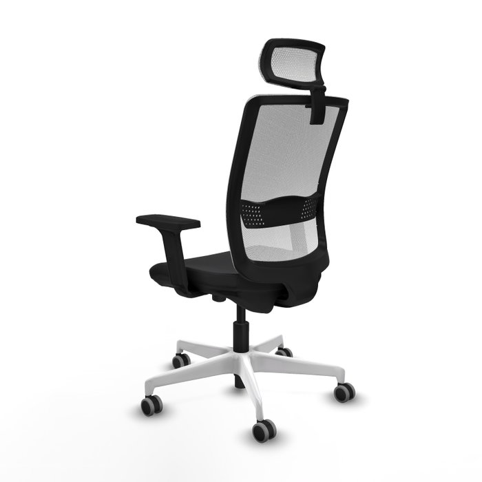 PIQUERAS Y CRESPO Silla de oficina Haches con mecanismo Sincro/Traslack, Negro y Blanco