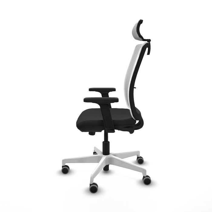 PIQUERAS Y CRESPO Silla de oficina Haches con mecanismo Sincro/Traslack, Negro y Blanco