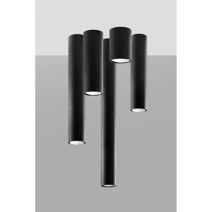 Lámpara de Techo LAGOS SOL-SL.0996 Industrial Moderna Pantalla Cilíndrica Acero Bruto para Sala, Dormitorio o Vestíbulo