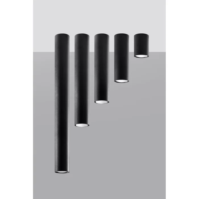 Lámpara de Techo LAGOS SOL-SL.0996 Industrial Moderna Pantalla Cilíndrica Acero Bruto para Sala, Dormitorio o Vestíbulo