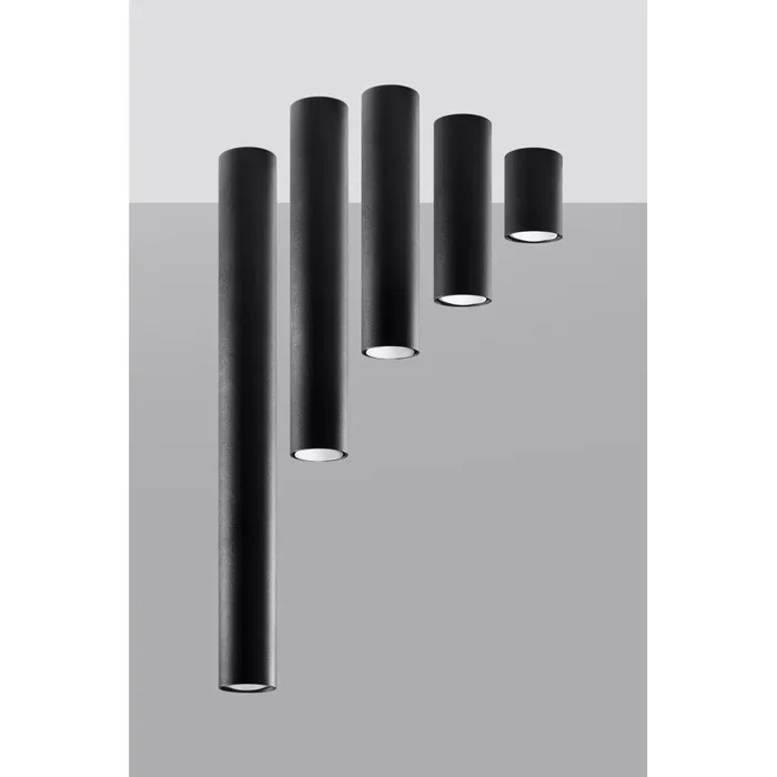 Lámpara de Techo LAGOS SOL-SL.0996 Industrial Moderna Pantalla Cilíndrica Acero Bruto para Sala, Dormitorio o Vestíbulo