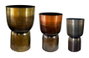 DKD Home Decor Set de 3 Maceteros Metálicos Patinados Dorado, Cobrizo y Gris