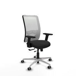 PIQUERAS Y CRESPO Silla de oficina Zulema con mecanismo Sincro/Traslack, Negro y Blanco