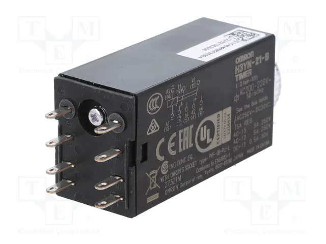 OMRON H3YN-21B-200-230AC Relé de tiempo DPDT 200-230VAC
