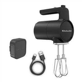 Kitchenaid Batidora Amasadora Inalámbrica 5KHMR762BM con Batería GO, 7 Velocidades, Negro Mate