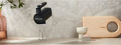 Kitchenaid Batidora Amasadora Inalámbrica 5KHMR762BM con Batería GO, 7 Velocidades, Negro Mate
