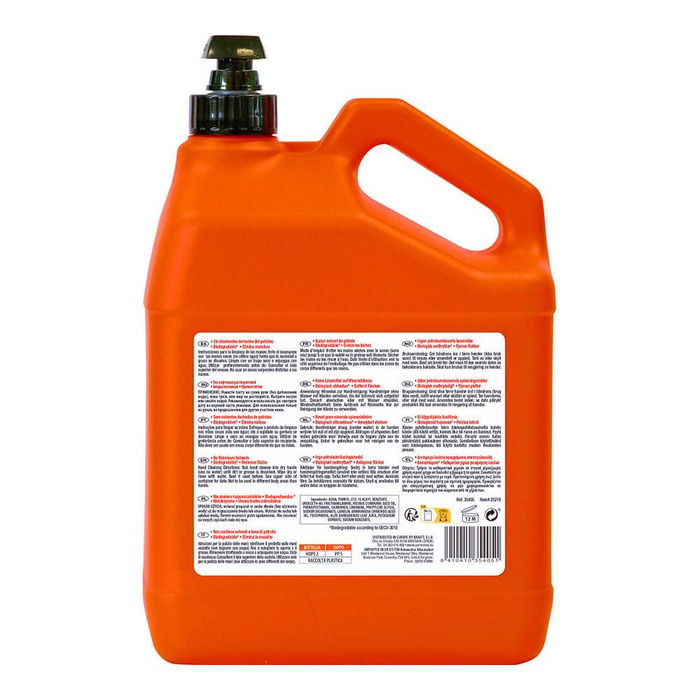 Permatex Fast Orange Jabón Mecánico Lavamanos, Pasta para Manos con Micro Gránulos Naturales, Fragancia Cítrica, Limpia Grasa, Tinta, Resina, 3,785 Litros