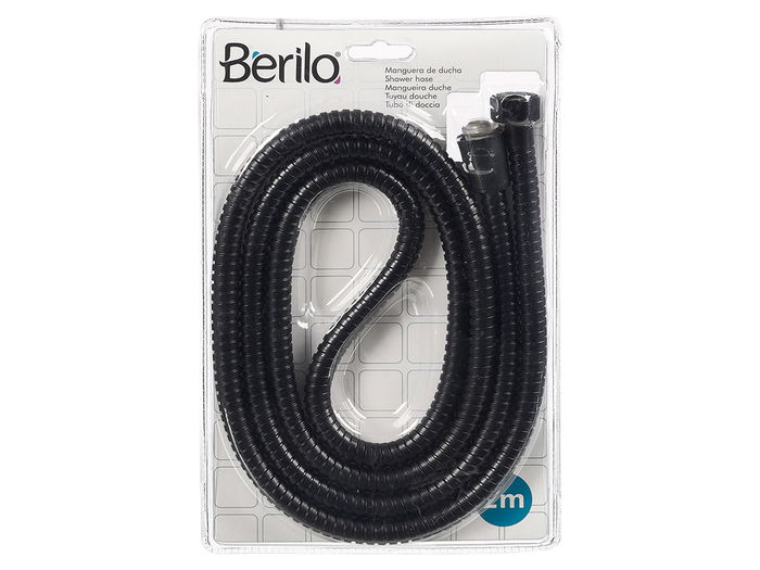 Berilo Manguera Ducha 2M Negro 23x2.5x16.5cm (Set de 12)