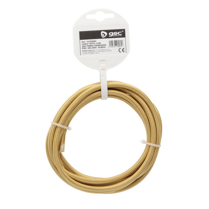 GSC Evolution Cable textil 2,5M (2x0.75mm) Champagne GSC Evolution Cable textil 2,5M (2x0.75mm) Champagne