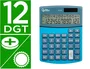 Liderpapel XF28 Calculadora Sobremesa 12 Dígitos Doble Línea, Coste, Venta, Margen, Tasas, Solar y Pilas, Azul 155x115x25 mm
