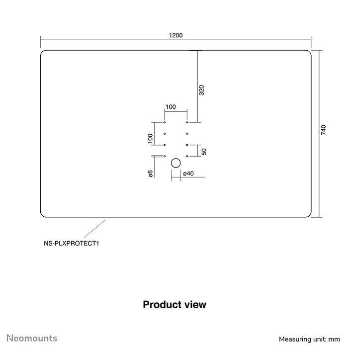 Neomounts NS-PLXPROTECT1 Mampara Protectora de Acrílico para Monitor hasta 32" con Montaje VESA 100x100 mm, Ancho 120 cm, Transparente, 1 Pieza