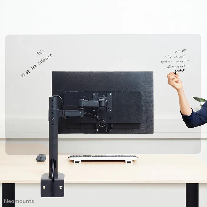 Neomounts NS-PLXPROTECT1 Mampara Protectora de Acrílico para Monitor hasta 32" con Montaje VESA 100x100 mm, Ancho 120 cm, Transparente, 1 Pieza
