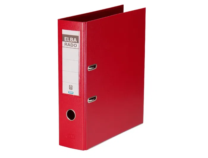 Elba Archivador de Palanca Rado Plast DIN A4 Rojo Lomo 80 mm Carton Forrado