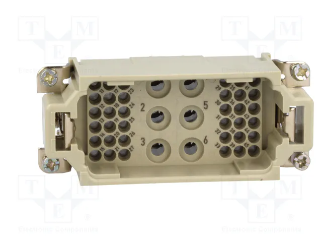 HARTING Han K 6/36 Pos. M Insert Crimp - Plantilla de contacto macho HARTING Han K 6/36 Pos. M Insert Crimp - Plantilla de contacto macho