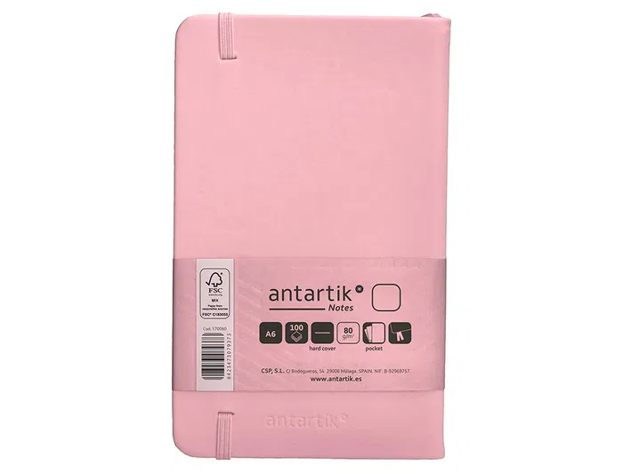 Antartik Cuaderno Antartik Notes Tapa Dura A6 Hojas Lisas Rosa Pastel 100 Hojas 80 Gr FSC