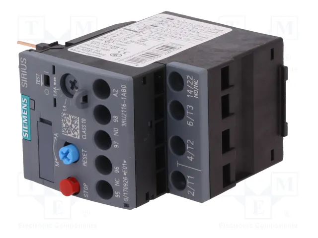 SIEMENS 3RU2116-1AB0 Relé Térmico S00 1,1-1,6A SIEMENS 3RU2116-1AB0 Relé Térmico S00 1,1-1,6A