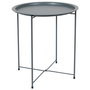 Home Deco Factory Mesa Auxiliar Sienna Gris Essentiel ø47 cm Acero Plegable Interior/Exterior