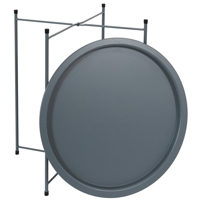 Home Deco Factory Mesa Auxiliar Sienna Gris Essentiel ø47 cm Acero Plegable Interior/Exterior Home Deco Factory Mesa Auxiliar Sienna Gris Essentiel ø47 cm Acero Plegable Interior/Exterior