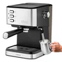 Ufesa Calabria Máquina de Espresso para Encimera, 20 Bares, 1.5 L, Negro/Acero Inoxidable, Vaporizador, Portafiltro Doble, Calienta-Tazas, 1050W