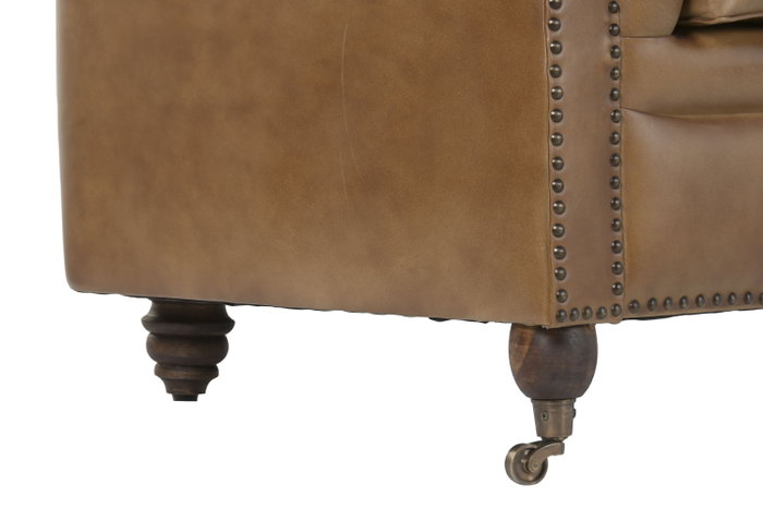 DKD Home Decor Sofá Chesterfield 3 Plazas Piel Camel DKD Home Decor Sofá Chesterfield 3 Plazas Piel Camel