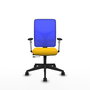 PIQUERAS Y CRESPO Silla de oficina Motilla con mecanismo Sincro/Traslack, Amarillo y Azul