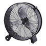 EDM Ventilador Industrial de Suelo con Ruedas 180W Ø65 cm, Caudal Aire 9834 m³/h, 3 Velocidades, Negro/Cromado, Rejilla Seguridad