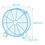 Edm Ventilador industrial de suelo con ruedas, negro, 180 W, ø65 cm