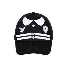 Karactermania Gorra Infantil Miércoles Varsity Negro