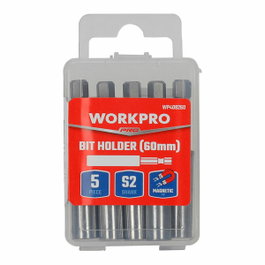 Workpro Juego de 5 Portapuntas Magnéticos de 60 mm
