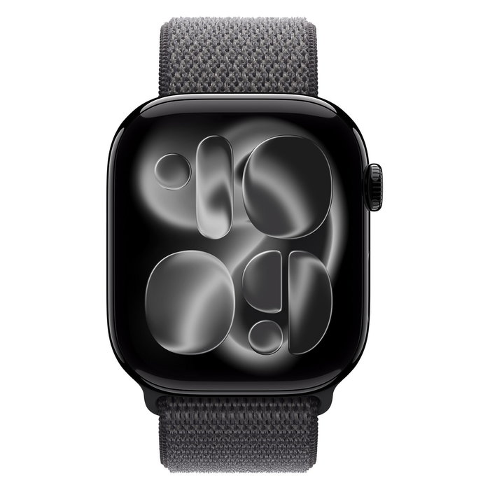Apple MFFM4ZM/A Correa Loop Deportiva para Apple Watch 44/45/46/49mm - Nylon Reciclado, Gris Oscuro, Grupo de Rock, Talla Única