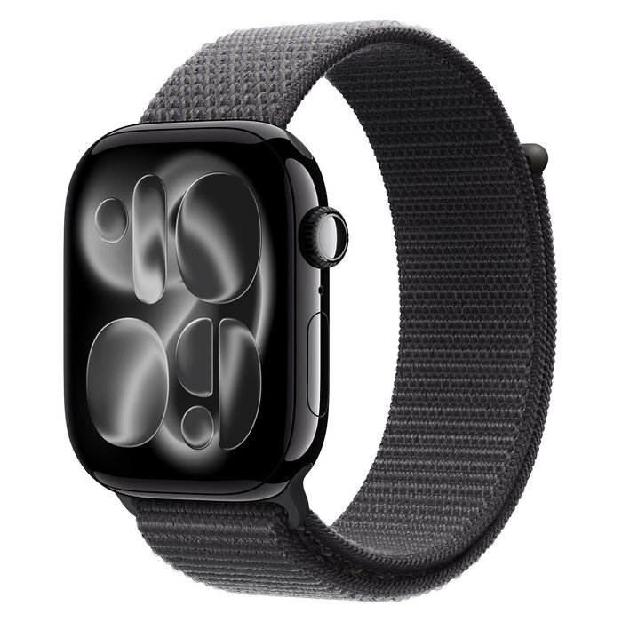 Apple MFFM4ZM/A Correa Loop Deportiva para Apple Watch 44/45/46/49mm - Nylon Reciclado, Gris Oscuro, Grupo de Rock, Talla Única