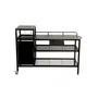 Brasero EXTERIOR COCINA Trolley Plancha Almacenamiento 3 Ganchos 2 Ruedas 128x60x89 cm