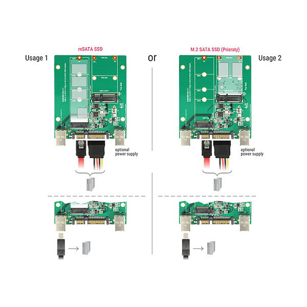 DeLOCK 62732 Convertidor SATA / USB 3.1 a M.2 y mSATA DeLOCK 62732 Convertidor SATA / USB 3.1 a M.2 y mSATA