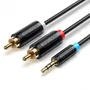 Vention BCLBJ - Cable de Audio Estéreo, Jack 3.5mm Macho a 2x RCA Macho, 5 Metros, Negro