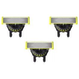 Philips OneBlade QP430/50 Cuchillas de Repuesto 360 (Pack de 3) de Color Negro y Verde/Amarillo