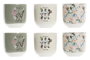 DKD Home Decor Juego de café Mariposa 6 piezas Rosa y Beige