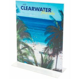 Faibo Portacartel Sobremesa T Vertical DIN A5 21.5x15x8.3 cm