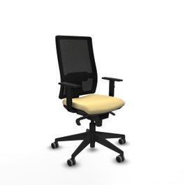 PIQUERAS Y CRESPO Silla de oficina Horna con mecanismo Sincro Crema y Negro