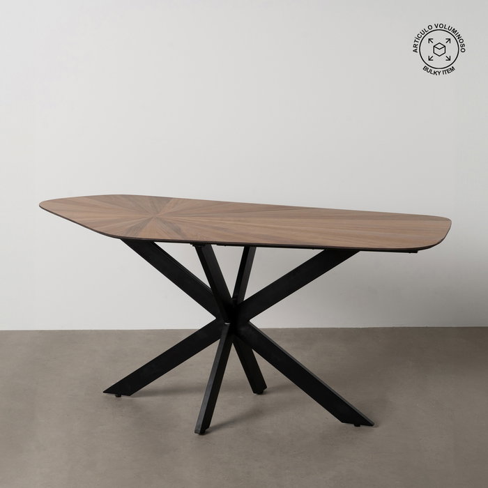Mesa Comedor Natural-Negro Dm-Metal 178 X 80 X 77 cm Mesa Comedor Natural-Negro Dm-Metal 178 X 80 X 77 cm