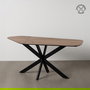Mesa Comedor Natural-Negro Dm-Metal 178 X 80 X 77 cm