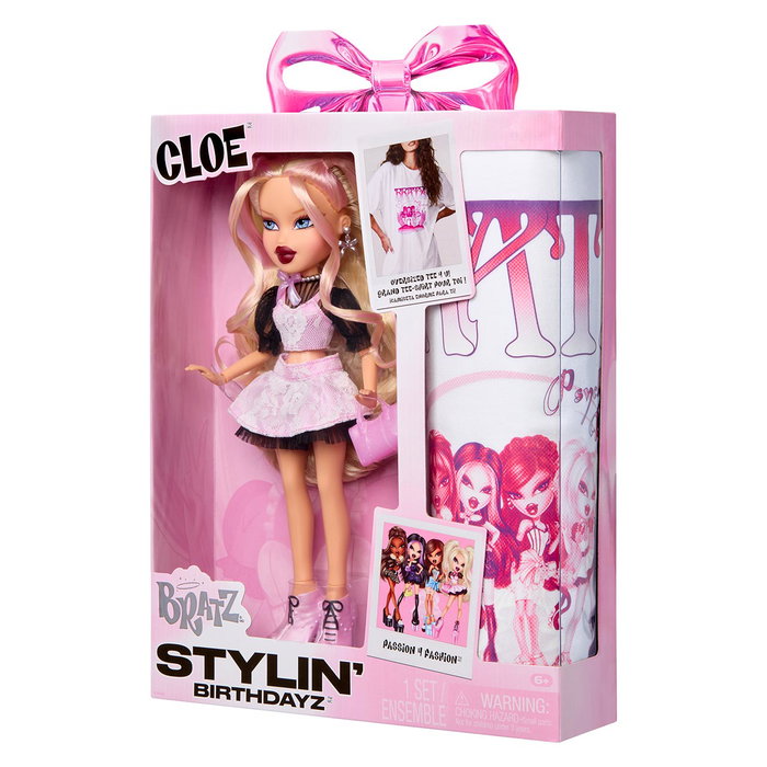MGA Muñeca Bratz Cloe Birthday Stylin' con Camiseta Exclusiva MGA Muñeca Bratz Cloe Birthday Stylin' con Camiseta Exclusiva
