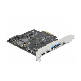 DeLOCK Tarjeta PCIe x4 a 3 x USB Type-C y 2 x USB Tipo-A SuperSpeed 10 Gbps