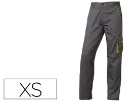 Deltaplus Pantalón de Trabajo Panostyle, Cintura Ajustable, 5 Bolsillos, Gris Verde, Talla XS