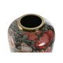 DKD Home Decor Jarrón de Metal con Flores Rosa