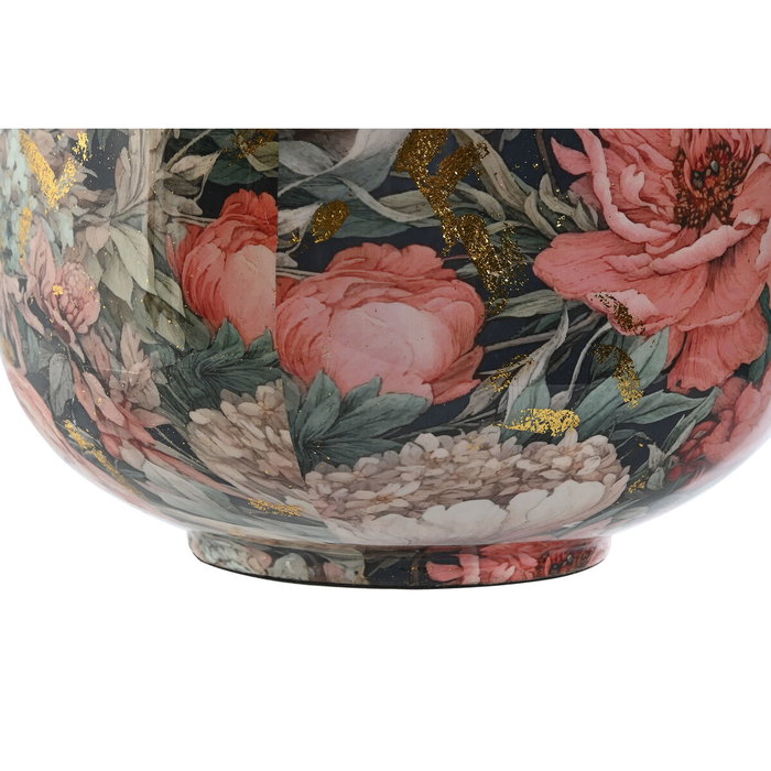 DKD Home Decor Jarrón de Metal con Flores Rosa DKD Home Decor Jarrón de Metal con Flores Rosa