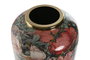 DKD Home Decor Jarrón de Metal con Flores Rosa
