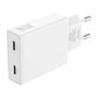 4smarts PDPlug Slim Dual 65W GaN Cargador USB-C 546065 con PPS QC3.0 SuperCharge, Blanco