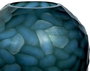 DKD Home Decor Jarrón de Cristal Azul Petróleo Glaseado 29x29x30 cm
